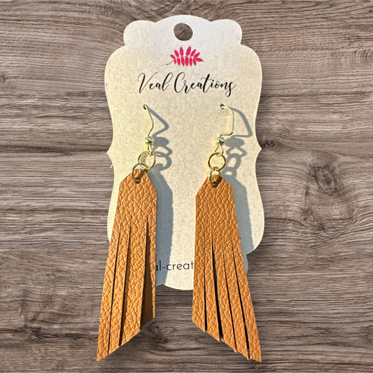 Light Brown Fringe Earrings