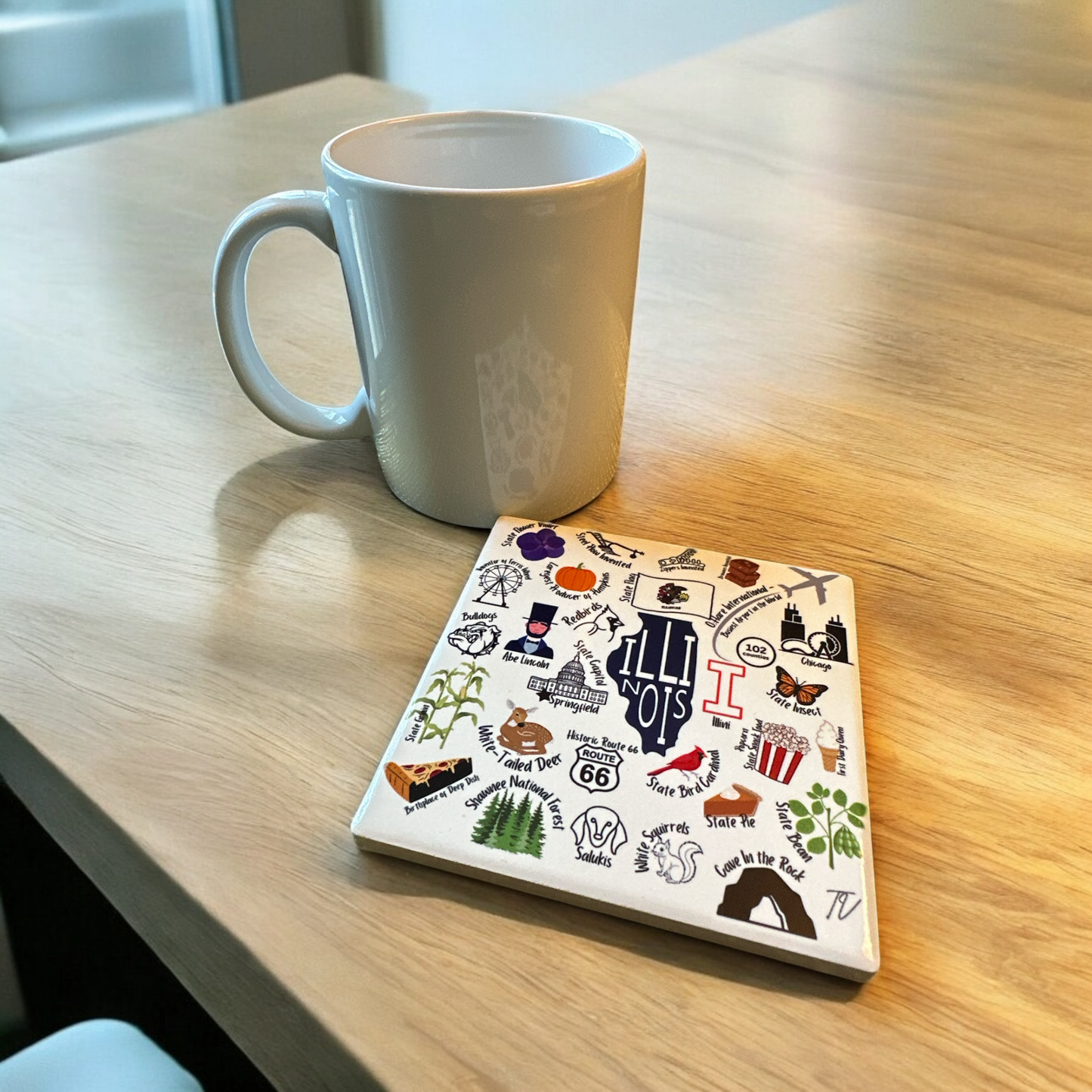 Illinois Pride 4x4 Ceramic Coaster
