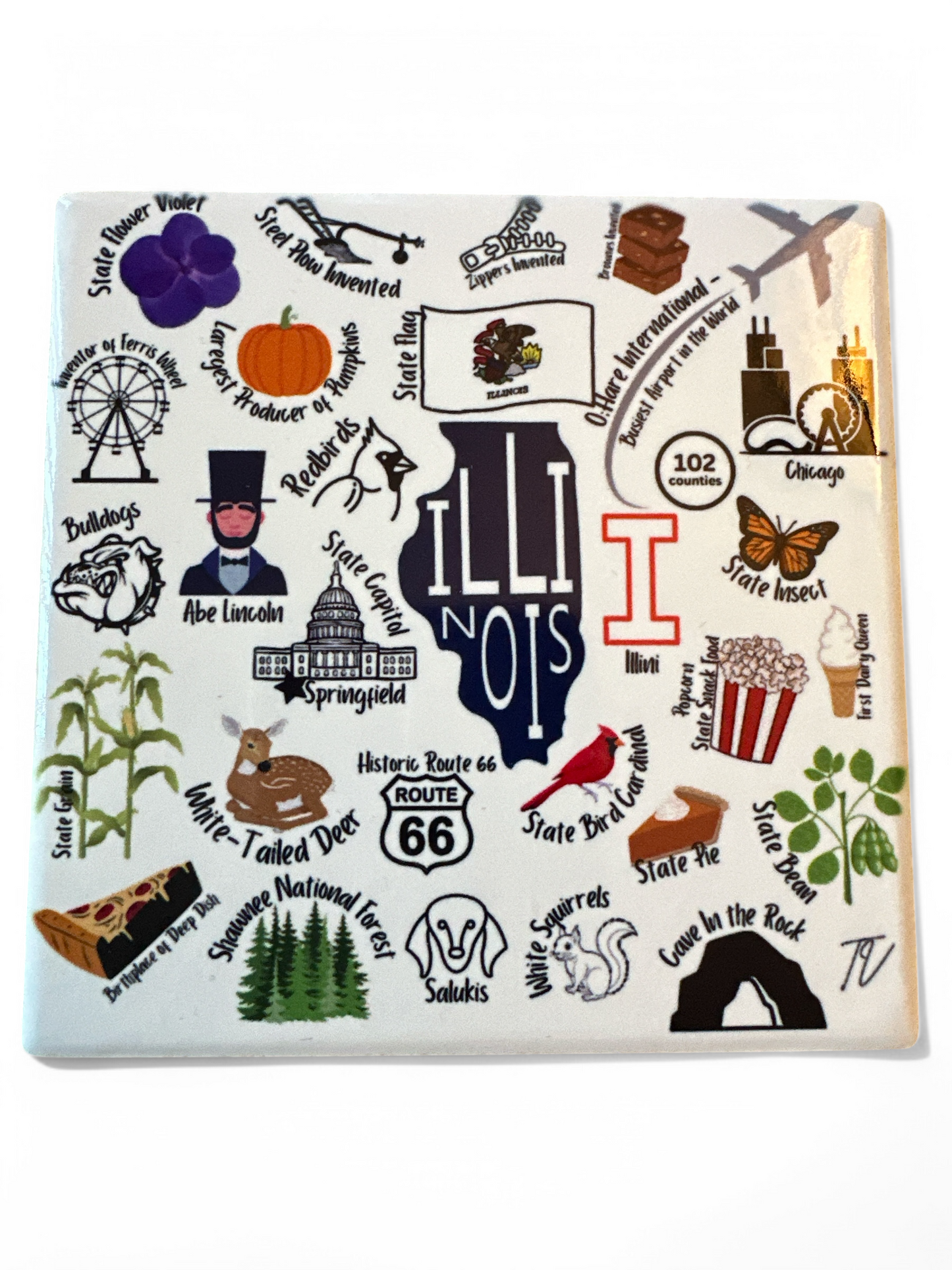 Illinois Pride 4x4 Ceramic Coaster