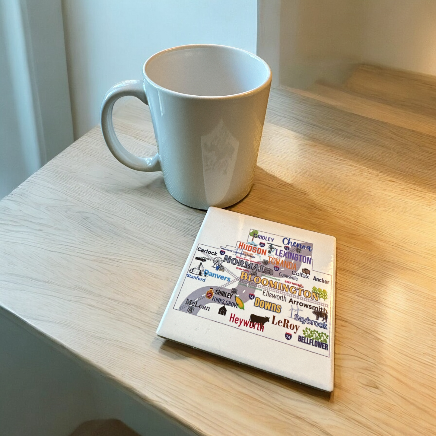 Coaster McLean county by coffee mug