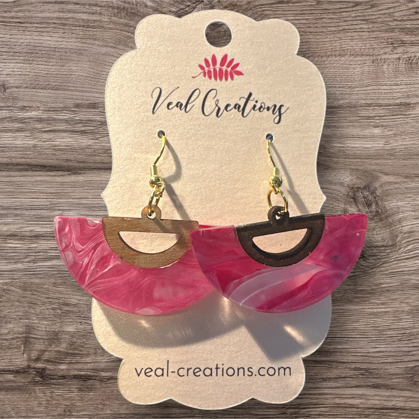 Sweet and Simple – Pink and White Acrylic Earrings
