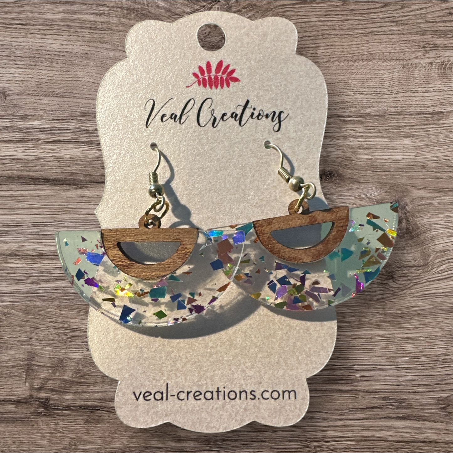 Sparkle & Shine – Metallic Confetti Acrylic and Wood Earrings