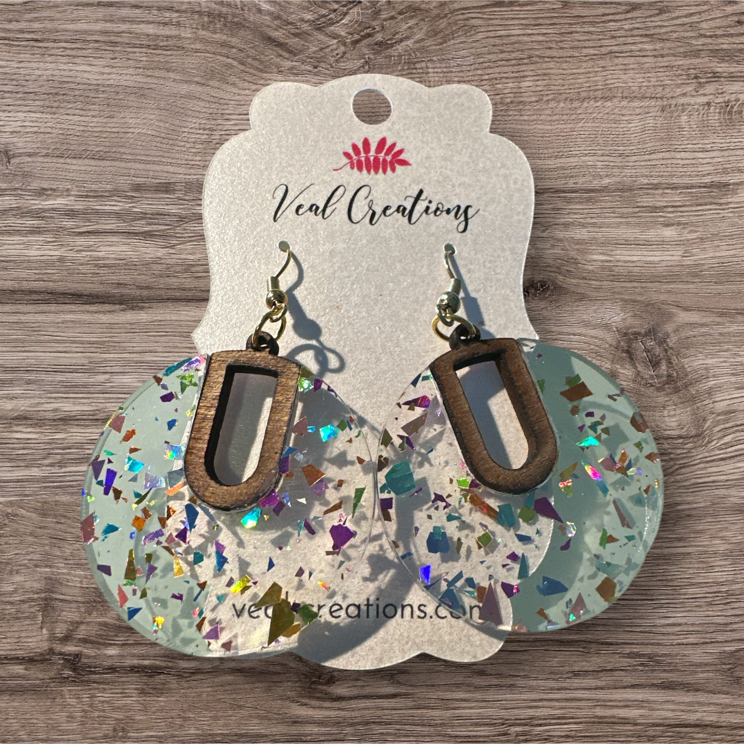 Sparkle & Shine – Metallic Confetti Acrylic and Wood Earrings