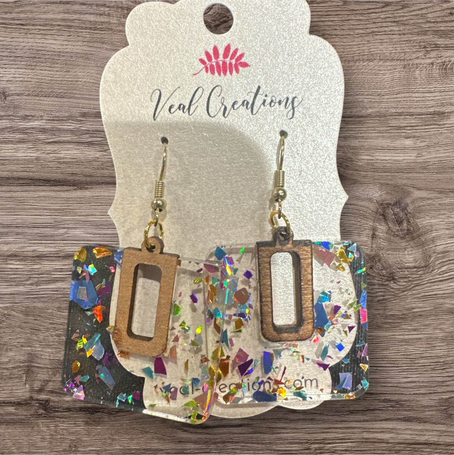 Sparkle & Shine – Metallic Confetti Acrylic and Wood Earrings