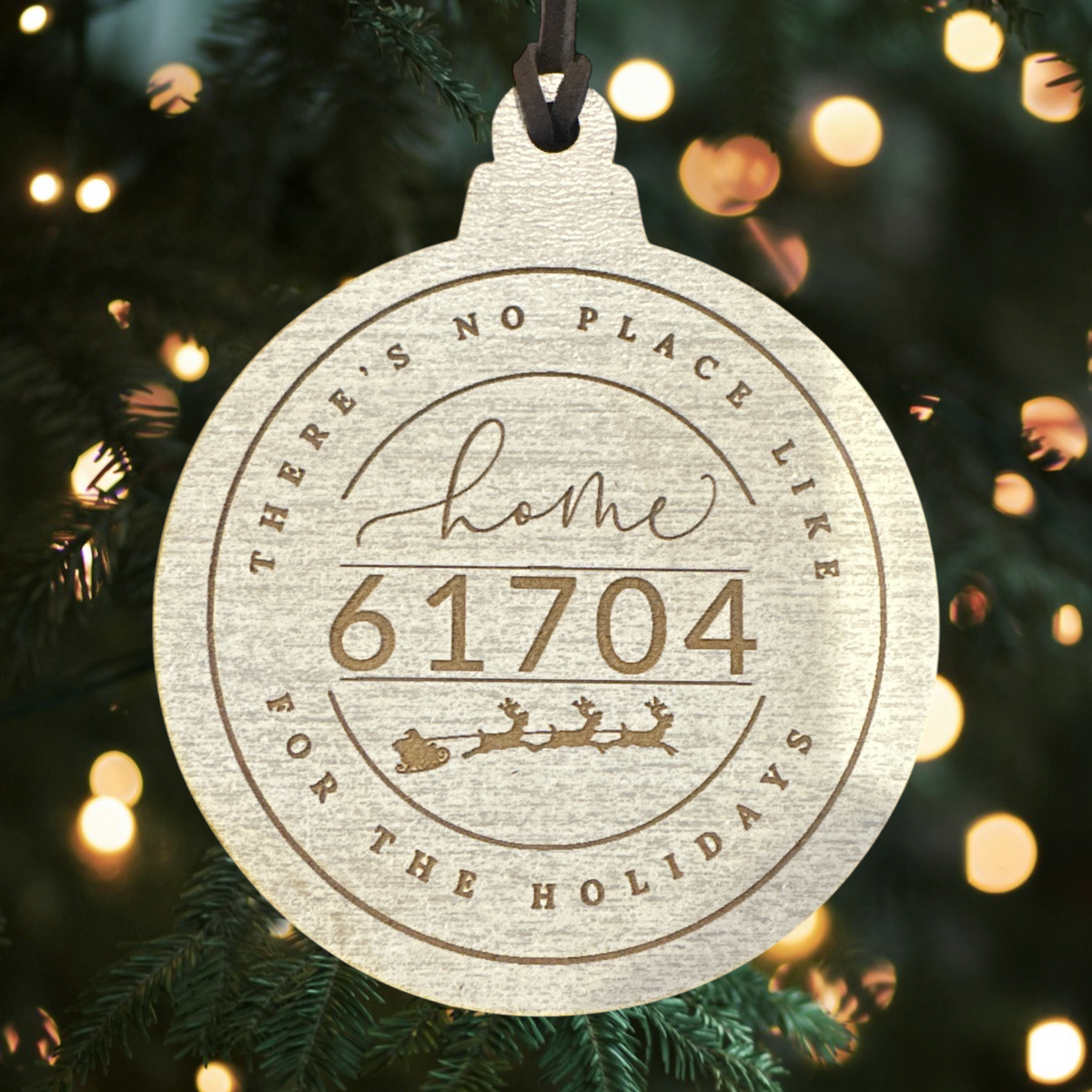 Home for the Holidays Custom Zip Code Ornament