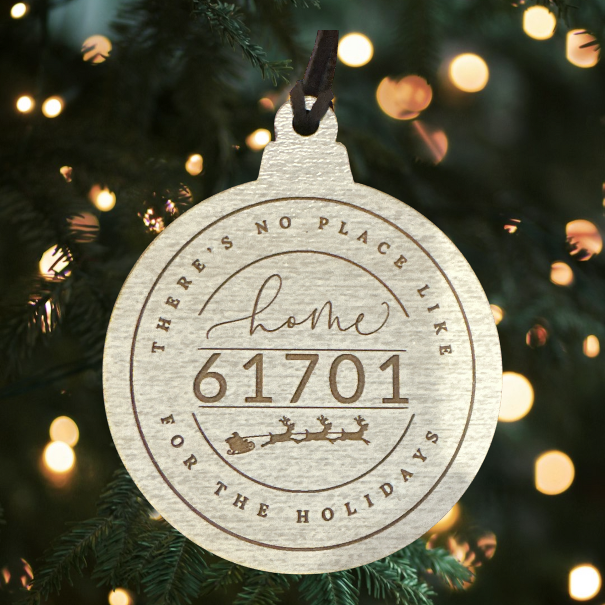 Home for the Holidays Custom Zip Code Ornament