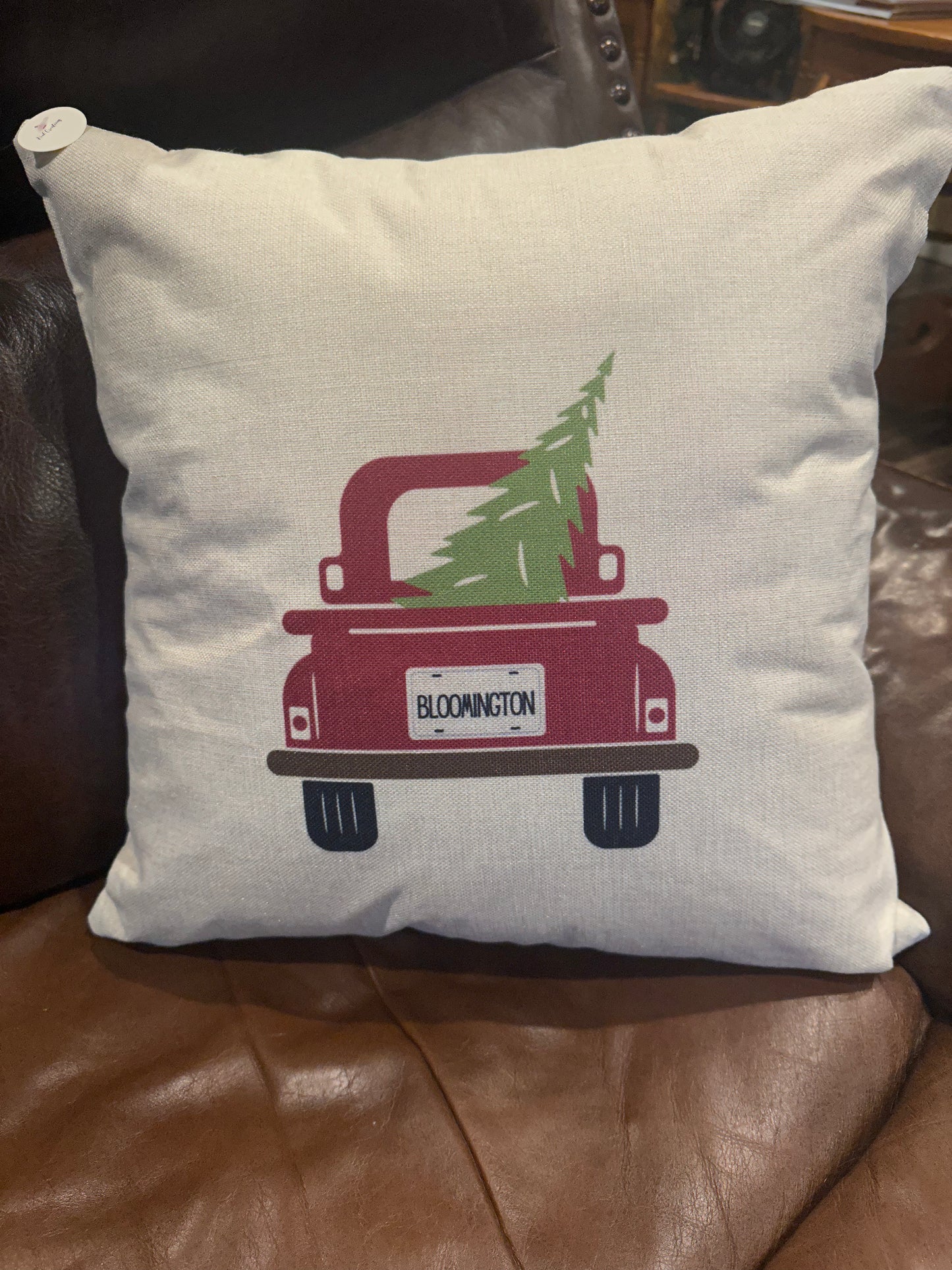 Christmas Pick up Truck- Town License Plates - Custom Available