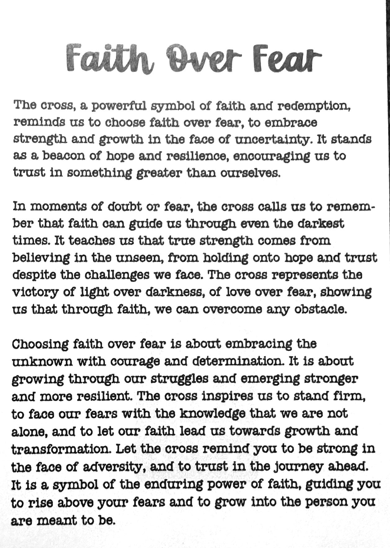 Faith Over Fear – Story Card Ornament