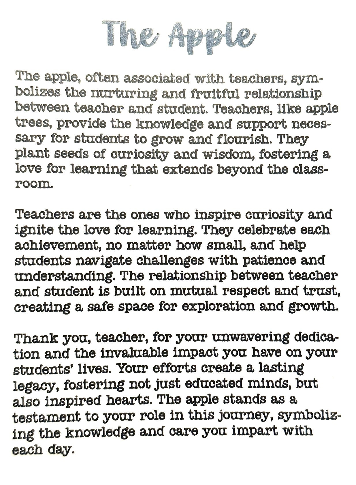 The Apple – Story Card Ornament
