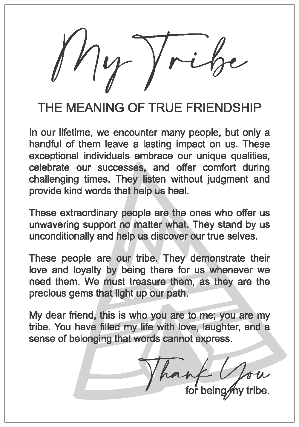 My Tribe — The Meaning of True Friendship Story Card Ornament