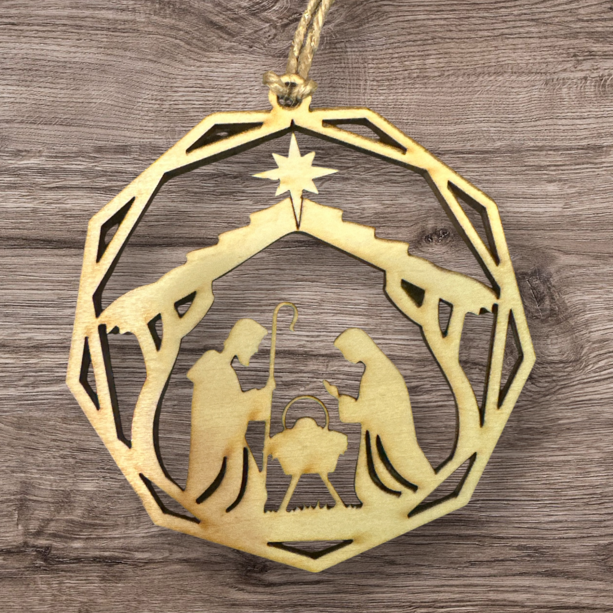 Silent Night's Holy Birth - Nativity Story Card Ornament