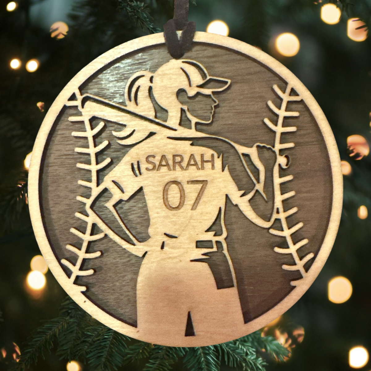 Sports Collection - Custom Engraved Baseball or Softball Ornament