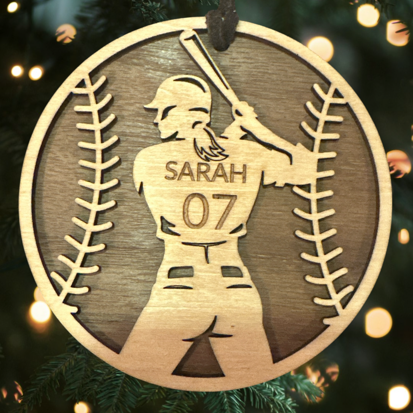 Sports Collection - Custom Engraved Baseball or Softball Ornament