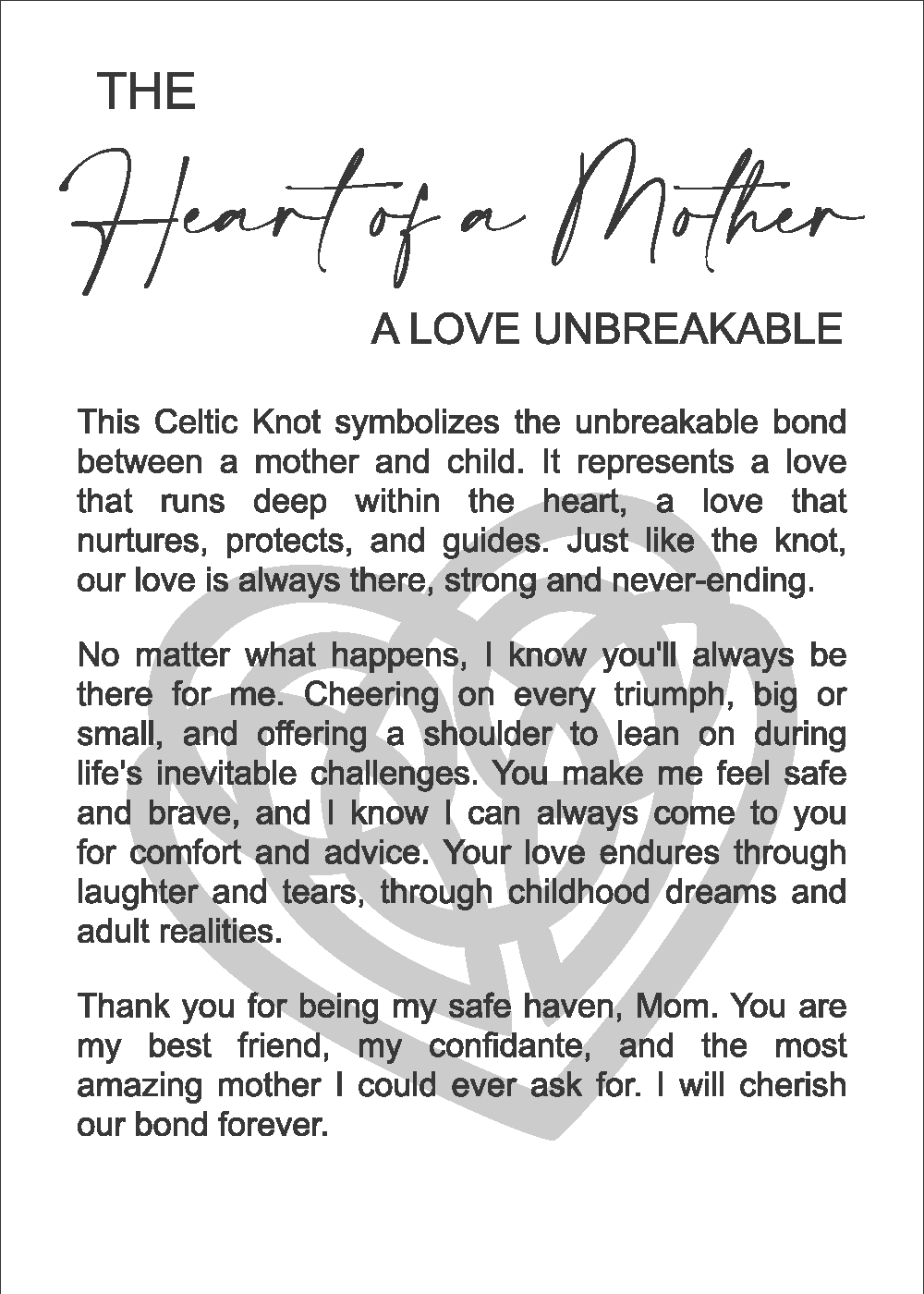 The Heart of a Mother - Celtic Heart Ornament
