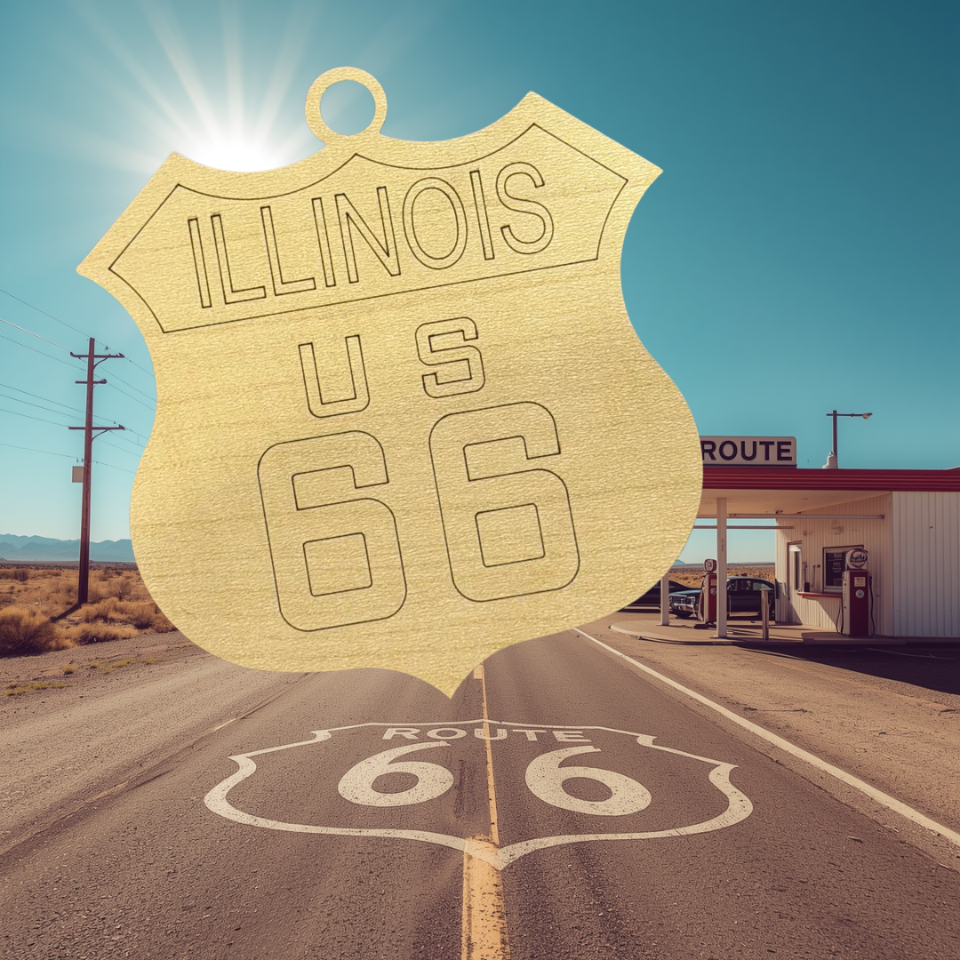 Route 66 Illinois Ornament | Mother Road Keepsake