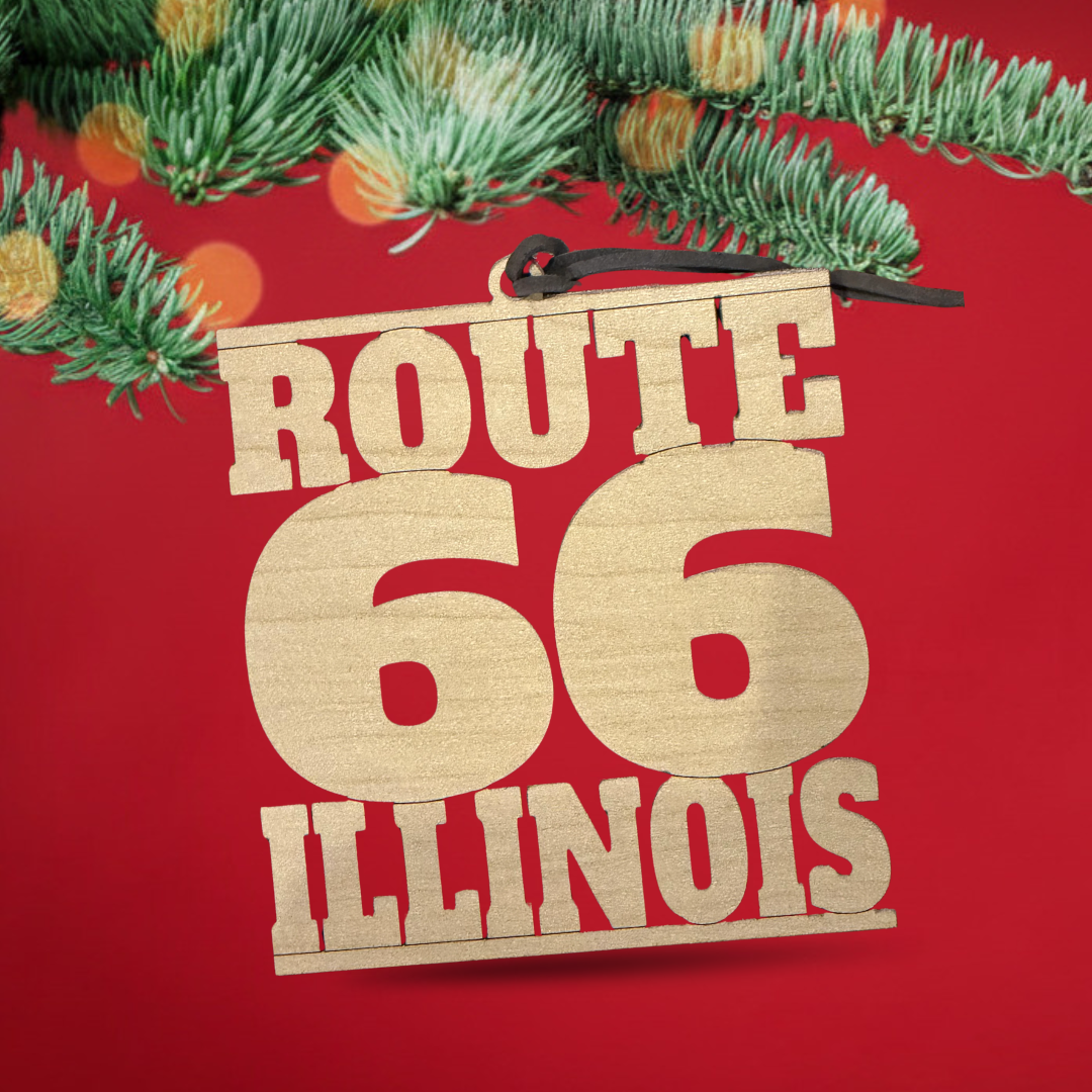 Route 66 Ornament Hometown Collection (Illinois or Bloomington, IL Options Available)