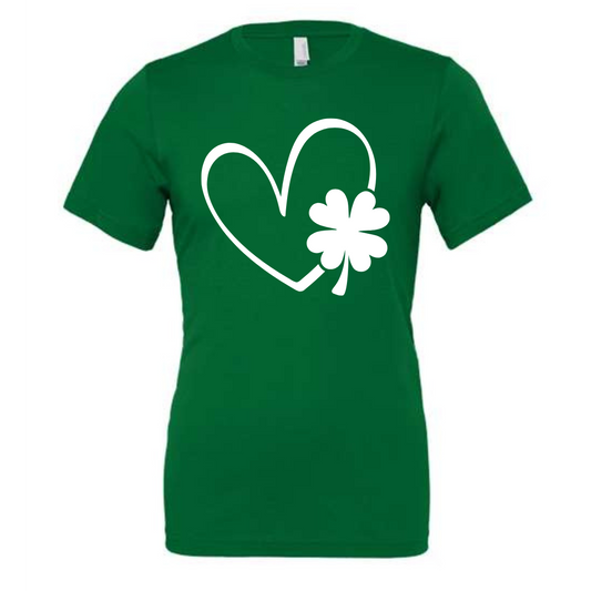 Heart & Clover St. Patricks Day Shirt - Dark Green