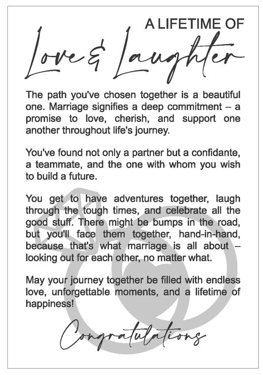 A Lifetime of Love and Laughter – Marriage Story Card Ornament
