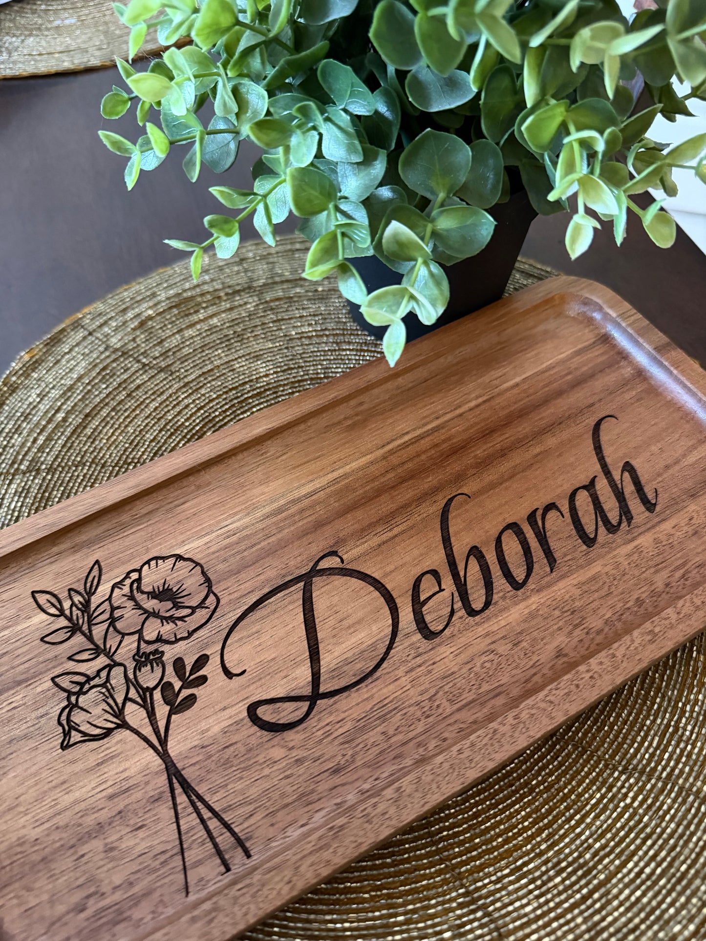 Personalized Wood Valet Tray