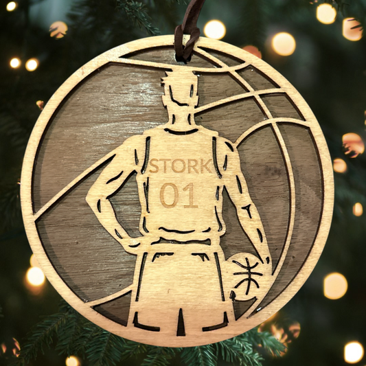 Sports Collection - Custom Engraved Basketball Ornament