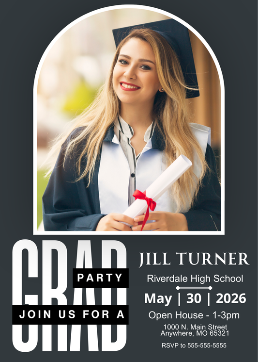 Graduation Party 2 Invitation Template | Editable Canva Invite