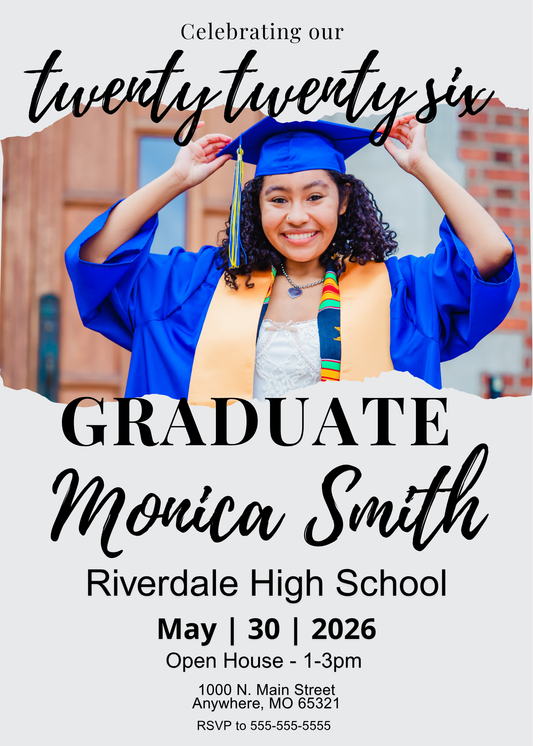 Graduation Party 4 Invitation Template | Editable Canva Invite