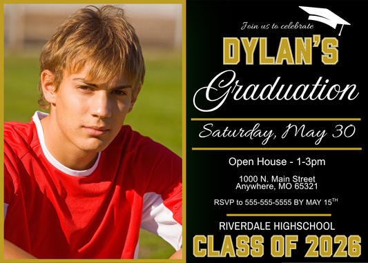 Graduation Party 5 Invitation Template | Editable Canva Invite