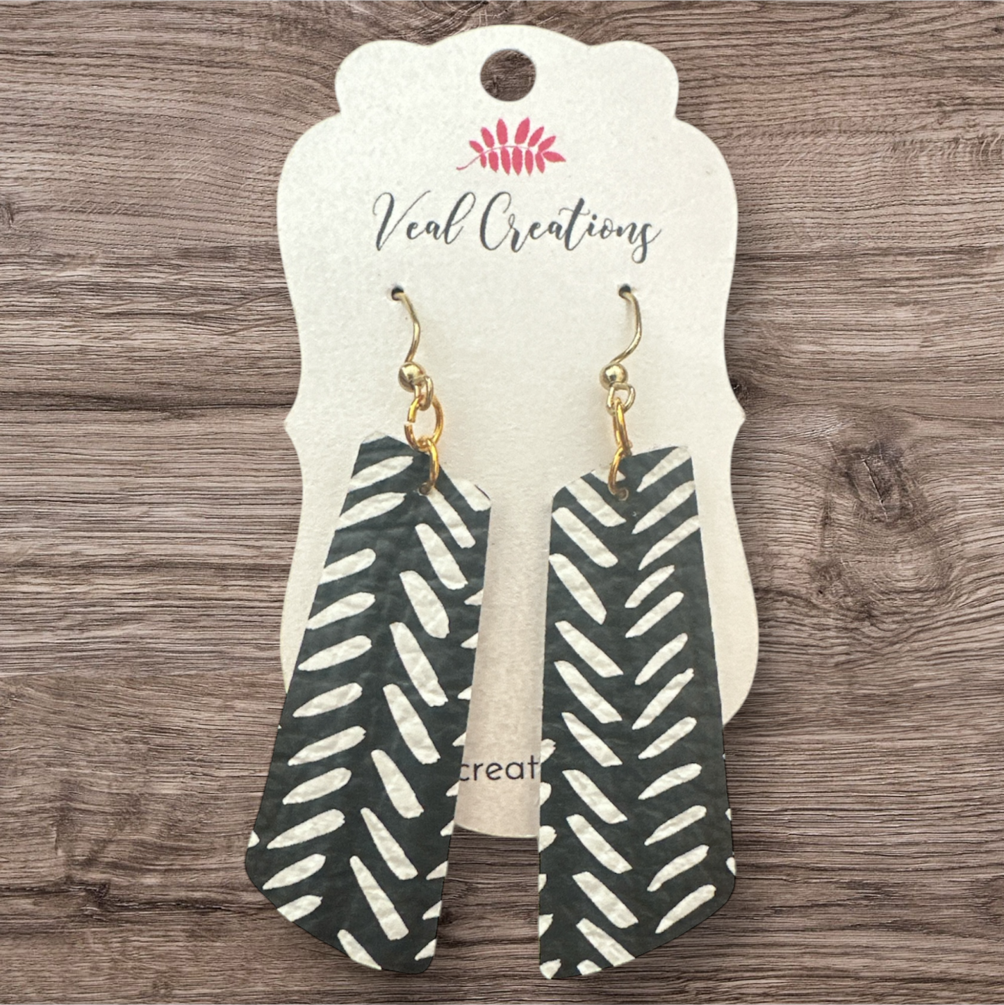 Black & White Chevron Earrings