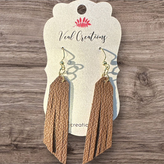 Dark Brown Fringe Earrings