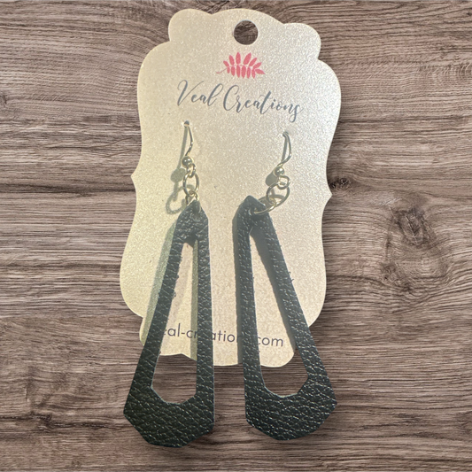 Diamond Drop Leather Earrings