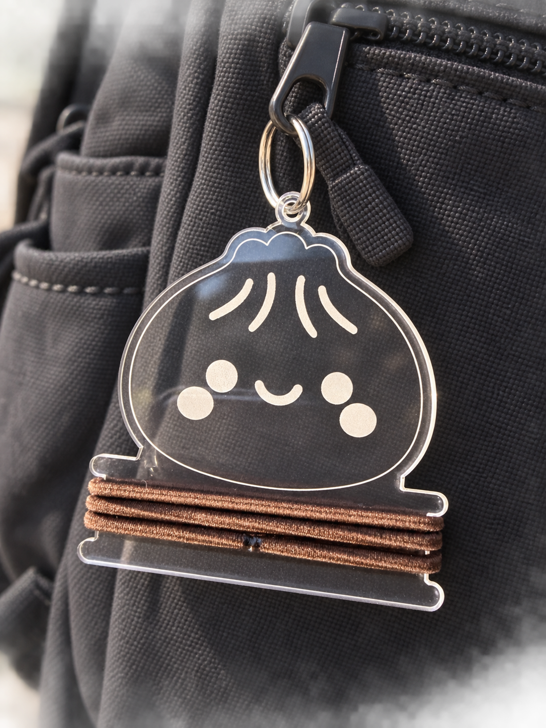 Clear Acrylic Hair Tie Holder Bag Tag – Personalized Backpack Zipper Charm