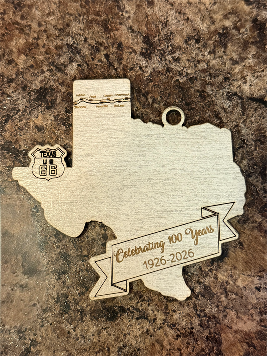 Texas Route 66 Centennial Ornament | Celebrating 100 Years (1926–2026)