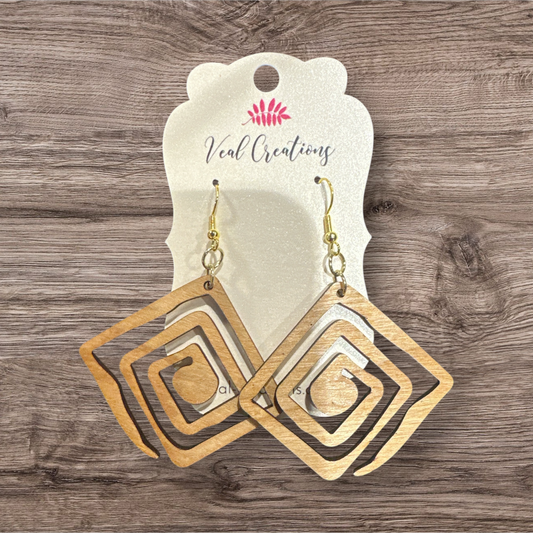 Wooden Earrings - Square