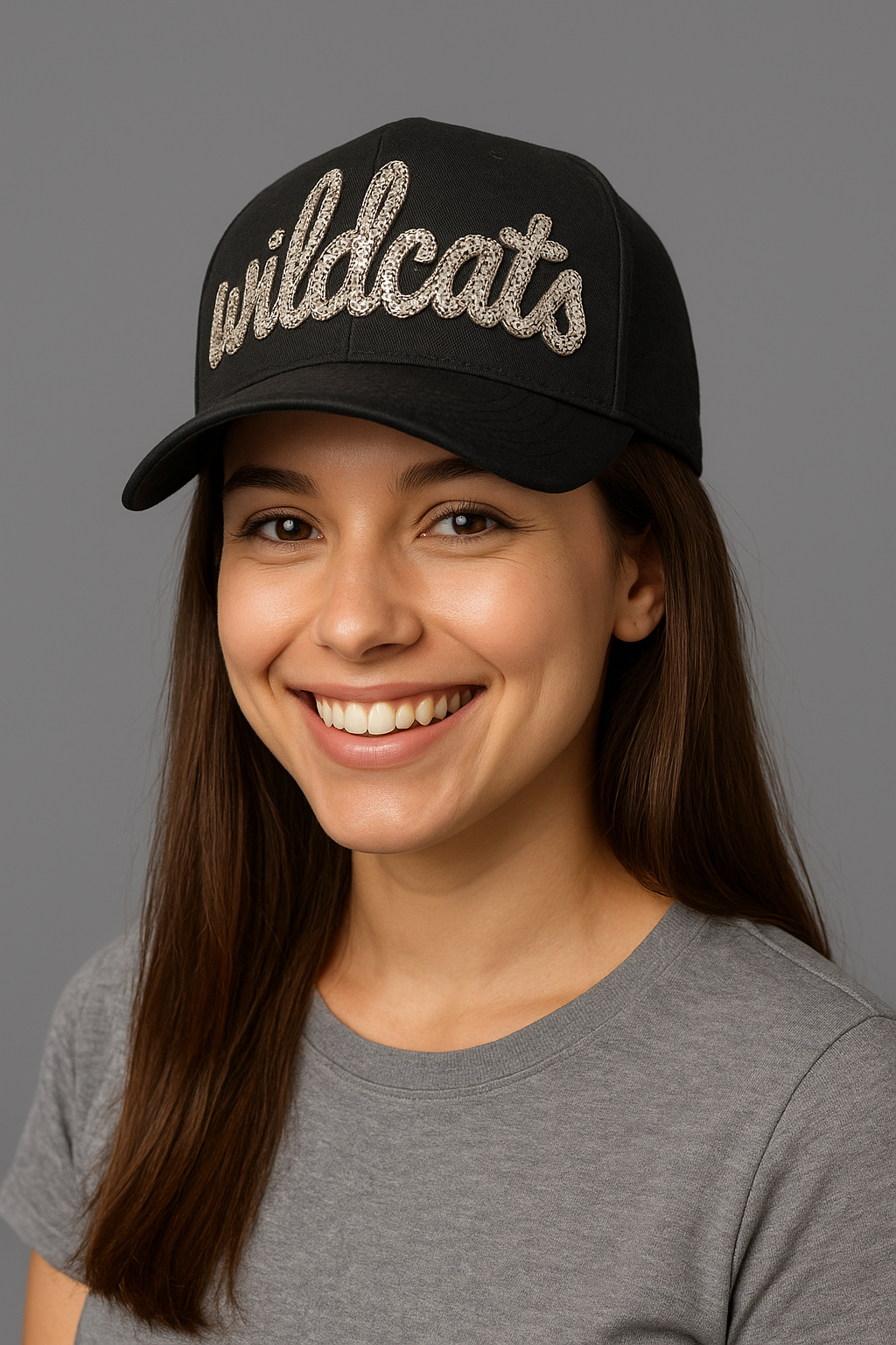 Wildcats Sequin Black Trucker Hat