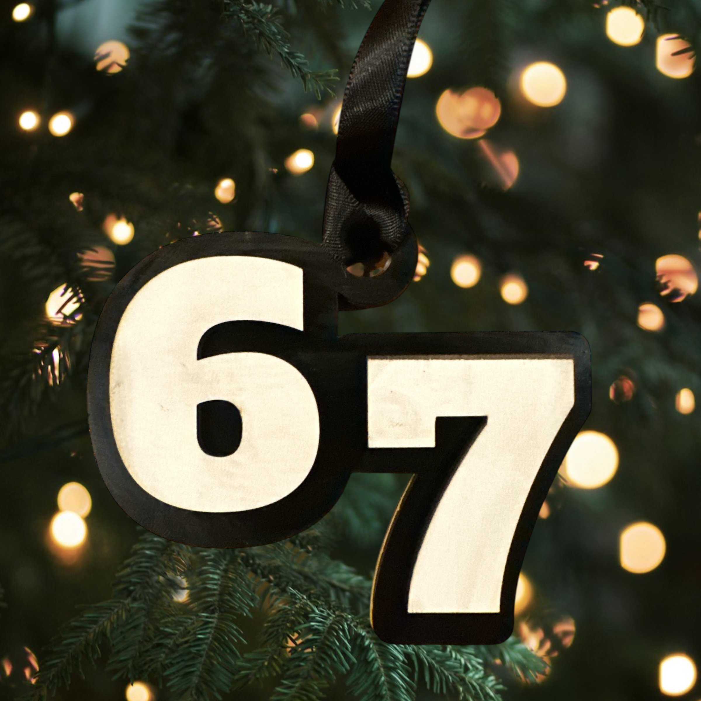 “67” Ornament – 2025 Word of the Year Edition – Veal Creations