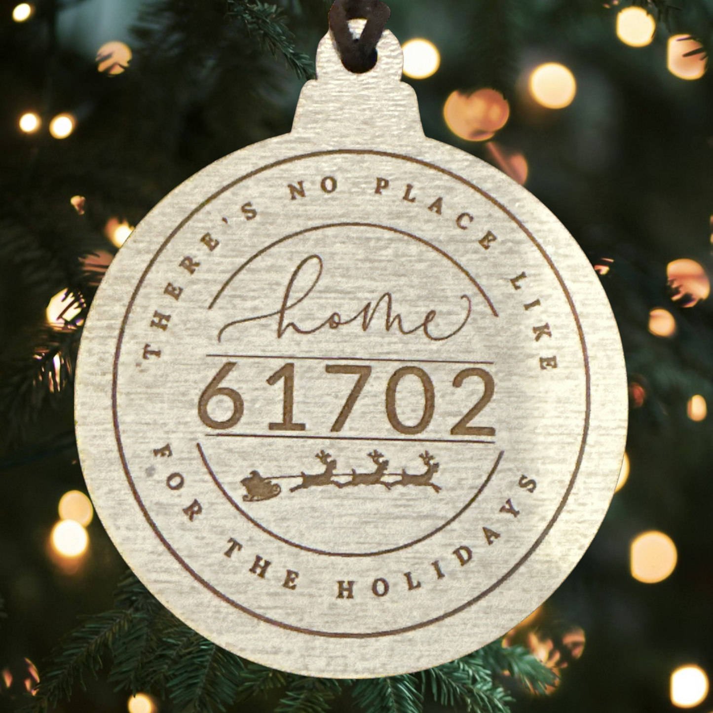 Home for the Holidays Custom Zip Code Ornament