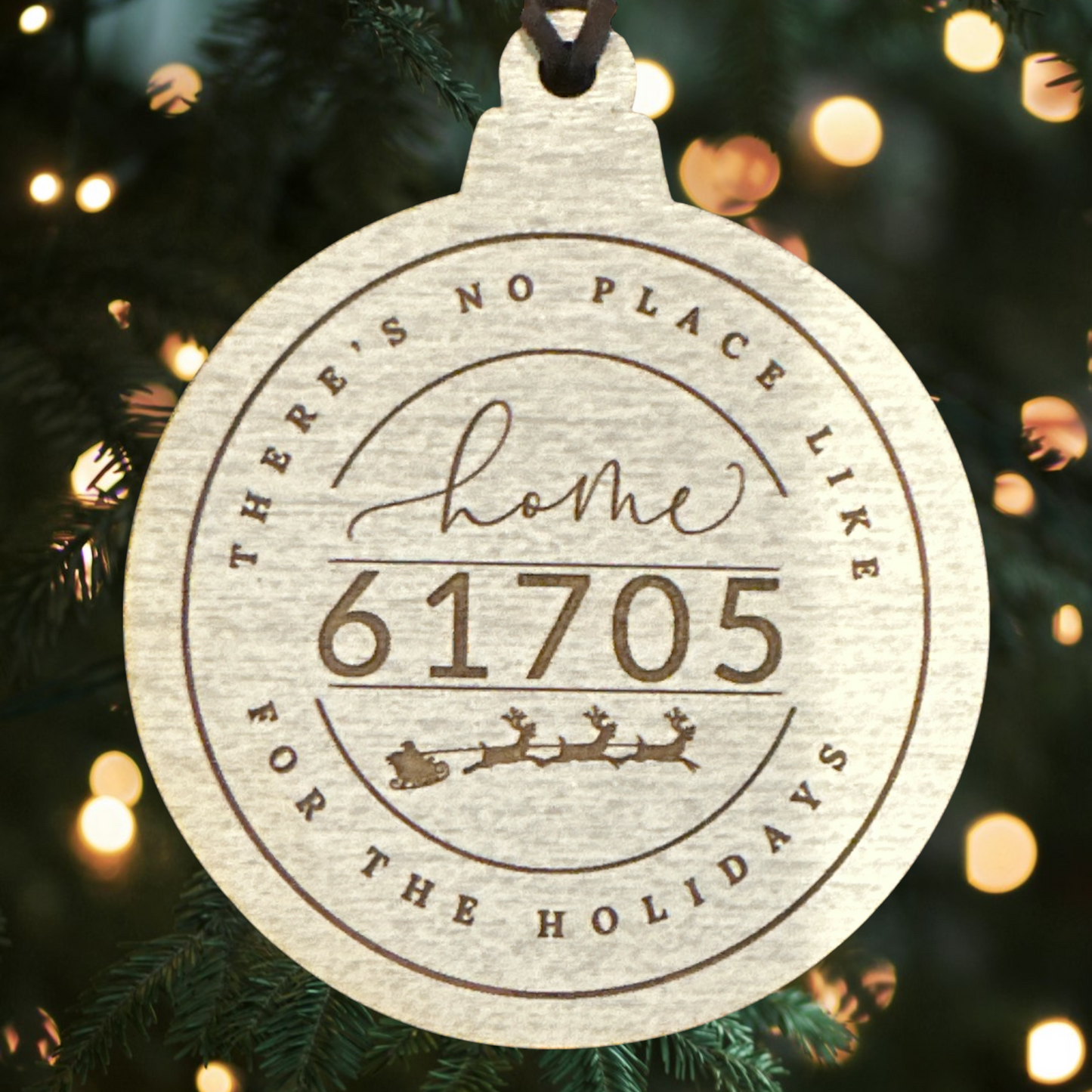 Home for the Holidays Custom Zip Code Ornament