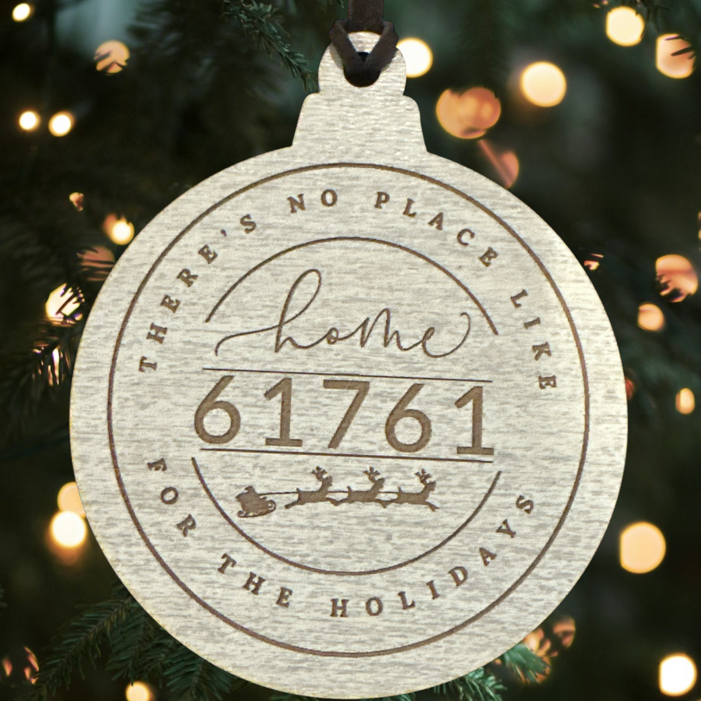 Home for the Holidays Custom Zip Code Ornament