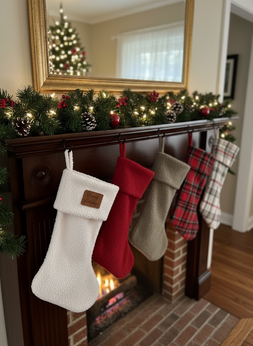 Custom Engraved Leather Patch for Stockings – Personalized Name Tag