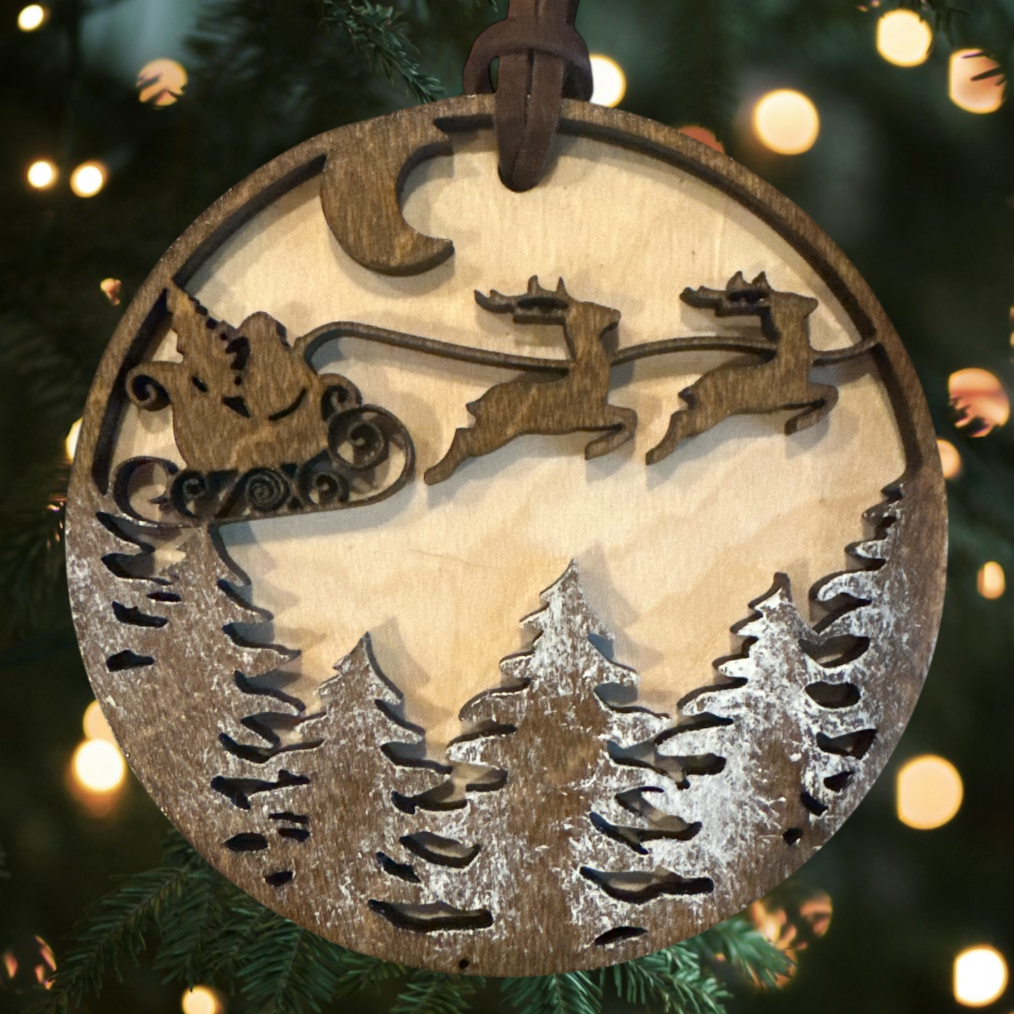 Santa Night Sky Ornament