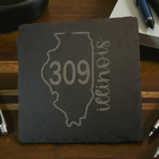 Slate Coasters Area Code or Custom Engraving