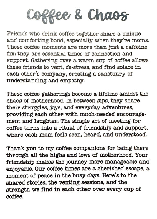 Coffee & Chaos – Story Card Ornament