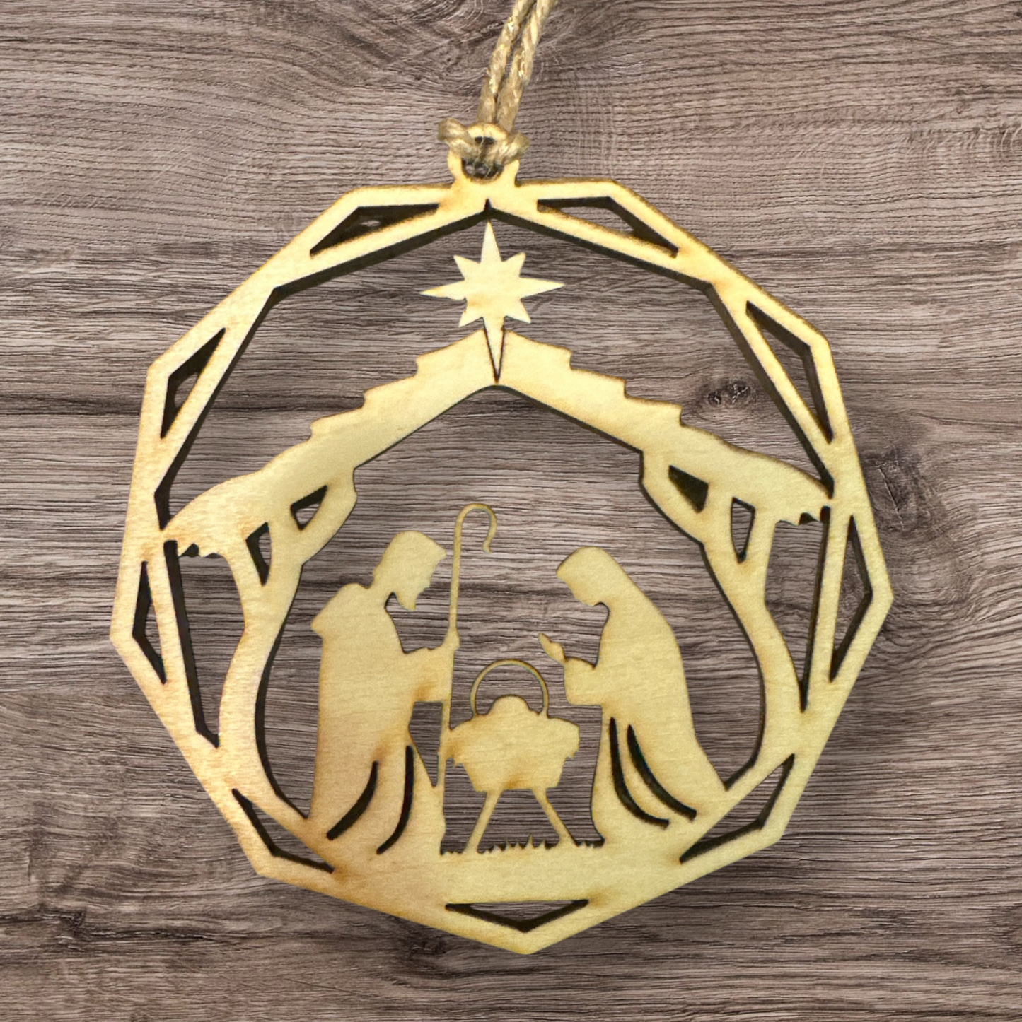 Silent Night's Holy Birth - Nativity Story Card Ornament
