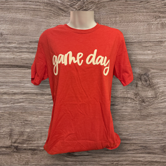 3D Puff "Game Day" Red Tshirt