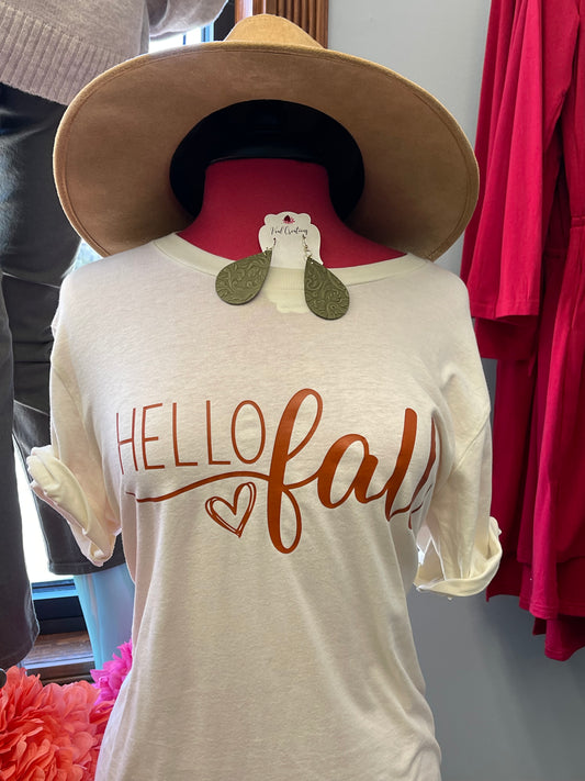 Hello Fall Tee – Creme