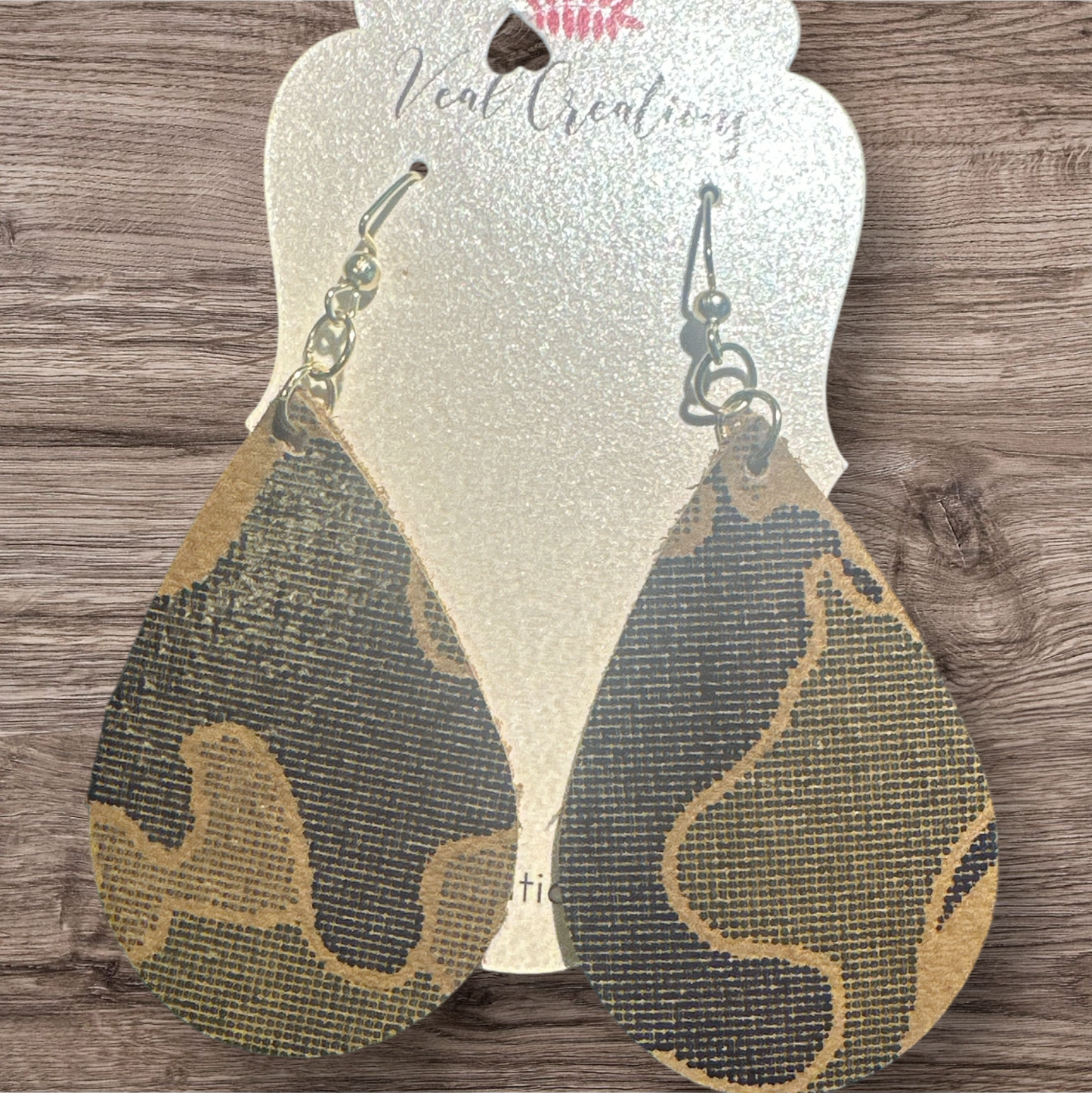 Camo Teardrop Earrings