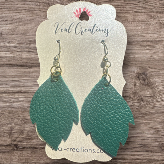 Green Feather Earring