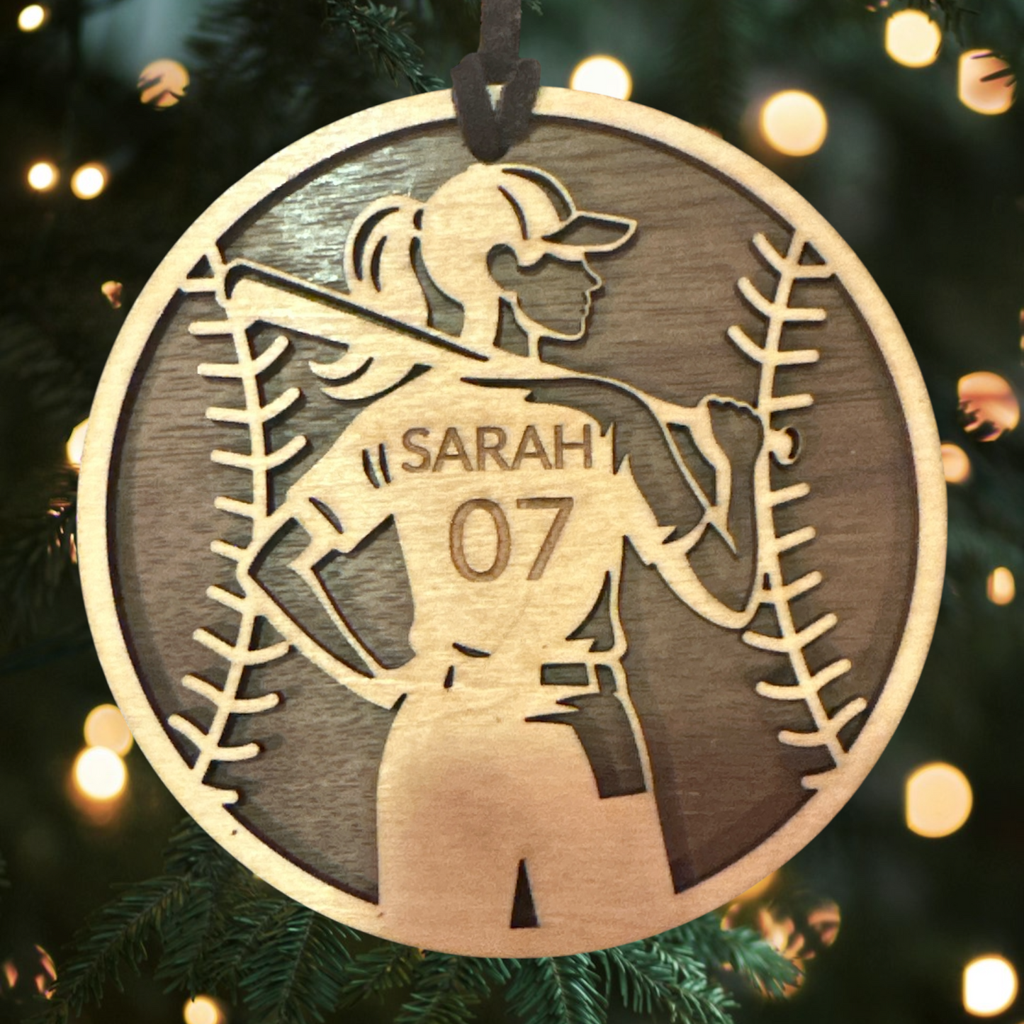 Sports Collection - Custom Engraved Baseball or Softball Ornament