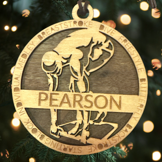 Sports Collection - Custom Engraved Swim Ornament