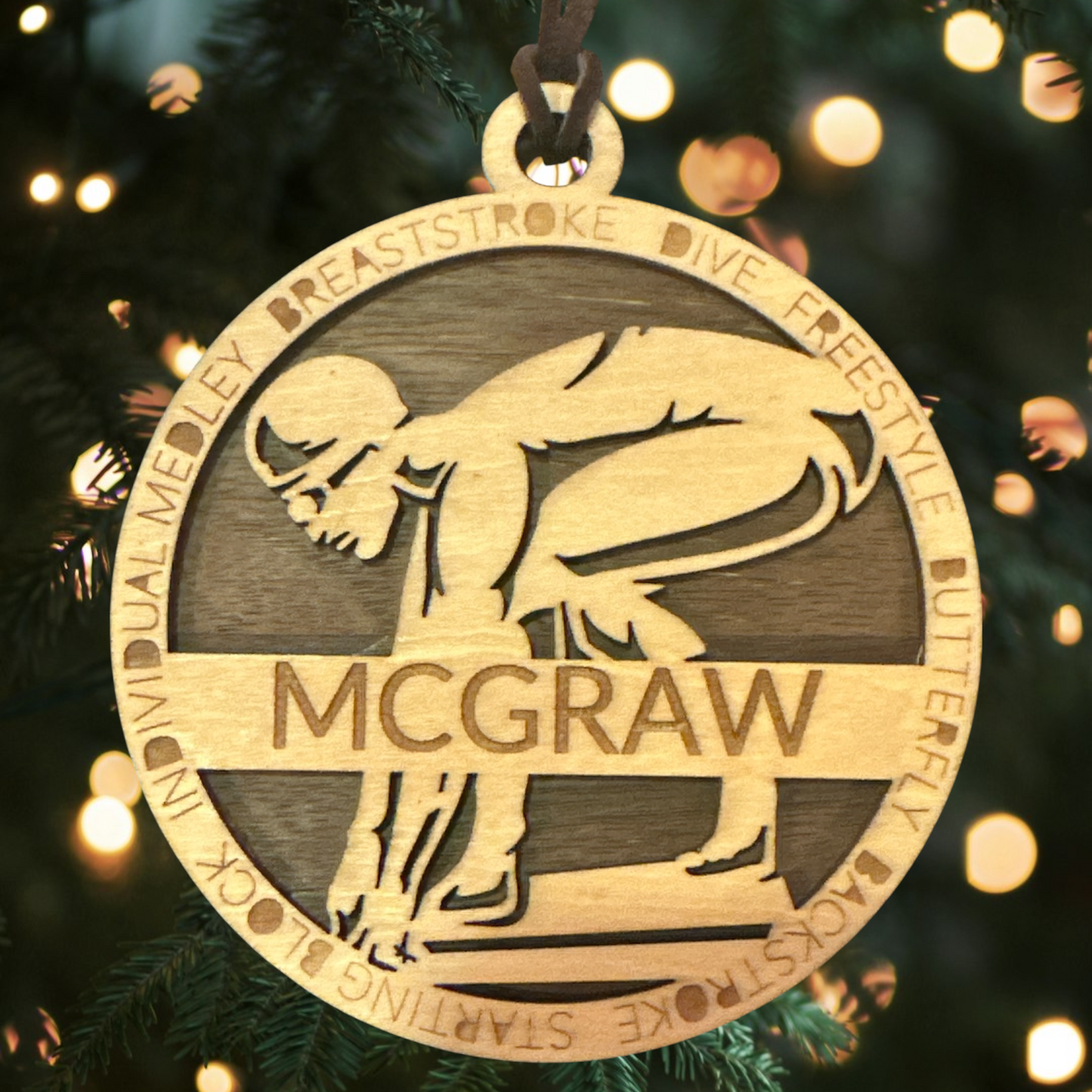 Sports Collection - Custom Engraved Swim Ornament